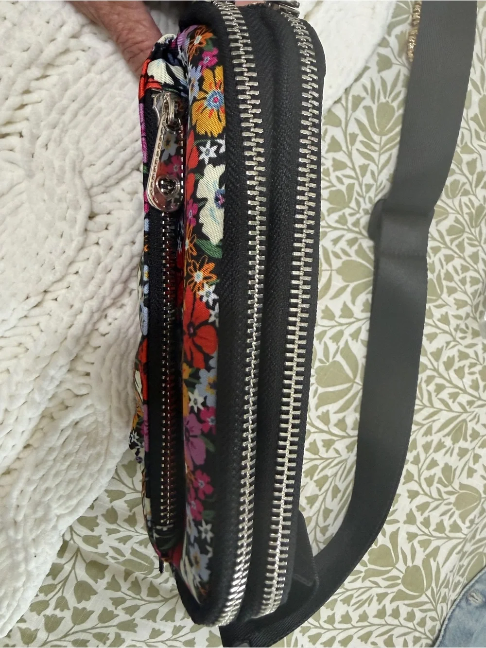 Brighton Black Floral Crossbody with Multicolor Blooms
